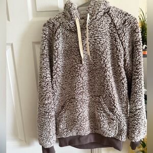 Thread & Supply Textured Sherpa Jacket in Cream and Brown